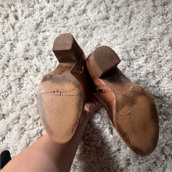 Madewell Tan Leather Ankle boots women’s shoes super cute Booties - Picture 4 of 7